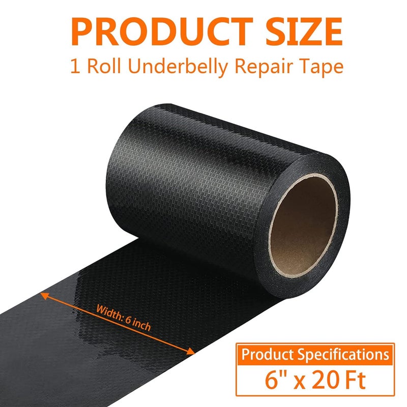Rvhouse Underbelly RV Tape 6" x 20 Ft Premium Belly Material Waterproof Wearing Resistant Repair Fabric Tape for Belly Tears Holes Cuts of Motorhome Trailer RV Camper - Image 2